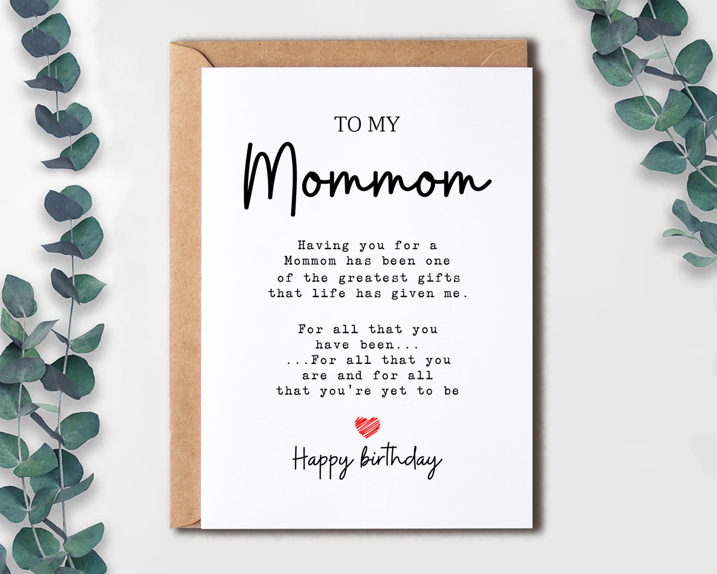 To My Mommom - Mommom Birthday Card - Mommom Is The Greatest Gifts In My Life - Birthday Card For Mommom - Gift For Mommom Card