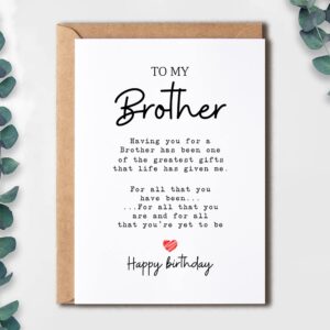 To My Brother - Brother Birthday Card - Brother Is The Greatest Gifts In My Life - Birthday Card For Brother - Gift For Brother Card- Christmas Gifts For Brother