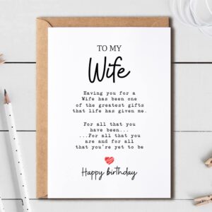 To My Wife - Wife Birthday Card - Wife Is The Greatest Gifts In My Life - Birthday Card For Wife - Gift For Wife Card- Christmas Gifts For Wife