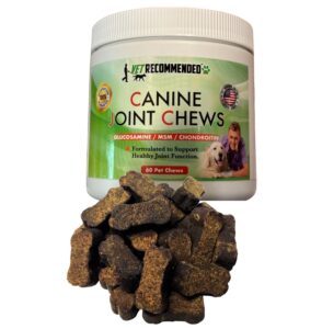 vet recommended™ hip and joint supplement chew for small & medium dogs - glucosamine, msm & chondroitin chews | 60 count