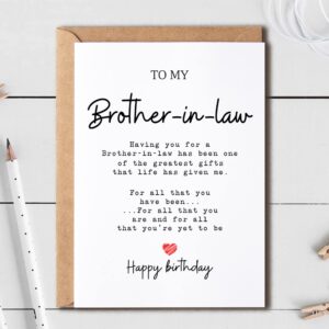 To My Brother-In-Law - Brother-In-Law Birthday Card - Brother-In-Law Is The Greatest Gifts In My Life - Birthday Card For Brother-In-Law - Gift For Brother-In-Law Card