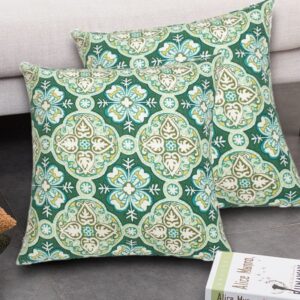 funhome set of 2 patio lumbar pillows with insert, 12”x20” waterproof fade resistant outdoor lumbar pillow, decorative garden all weather lumbar cushions for home patio coach sofa use-green medal