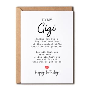 to my gigi - gigi birthday card - gigi is the greatest gifts in my life - birthday card for gigi - gift for gigi card- christmas gifts for gigi