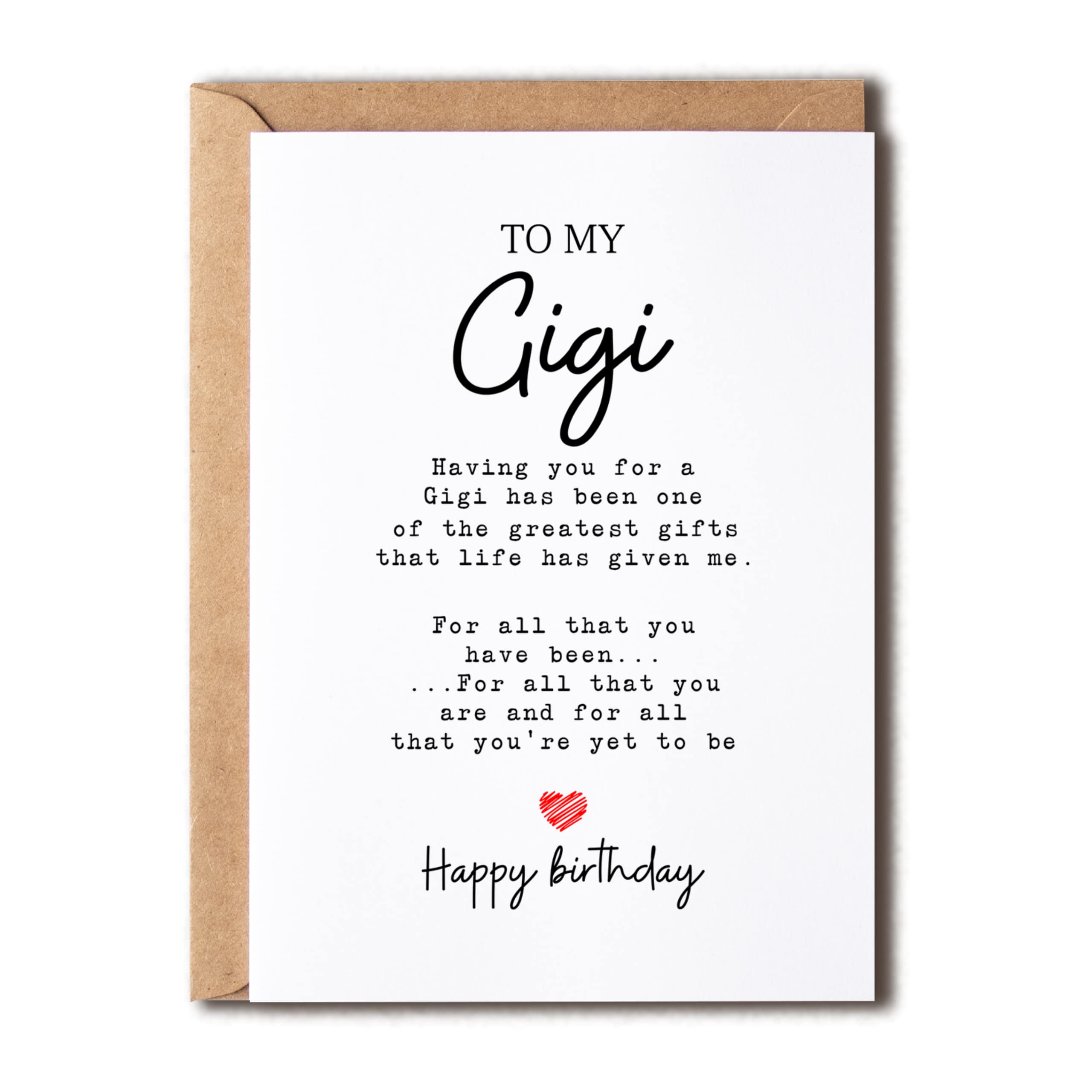 To My Gigi - Gigi Birthday Card - Gigi Is The Greatest Gifts In My Life - Birthday Card For Gigi - Gift For Gigi Card- Christmas Gifts For Gigi