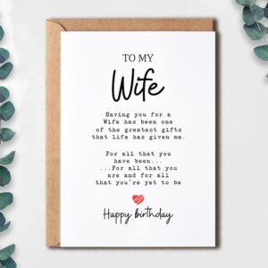 To My Wife - Wife Birthday Card - Wife Is The Greatest Gifts In My Life - Birthday Card For Wife - Gift For Wife Card- Christmas Gifts For Wife