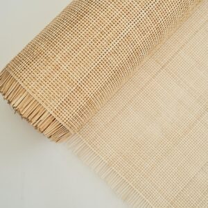 24" Width Natural Rattan Square Webbing, Radio Weave, Rattan for Caning Projects (5 Feet)