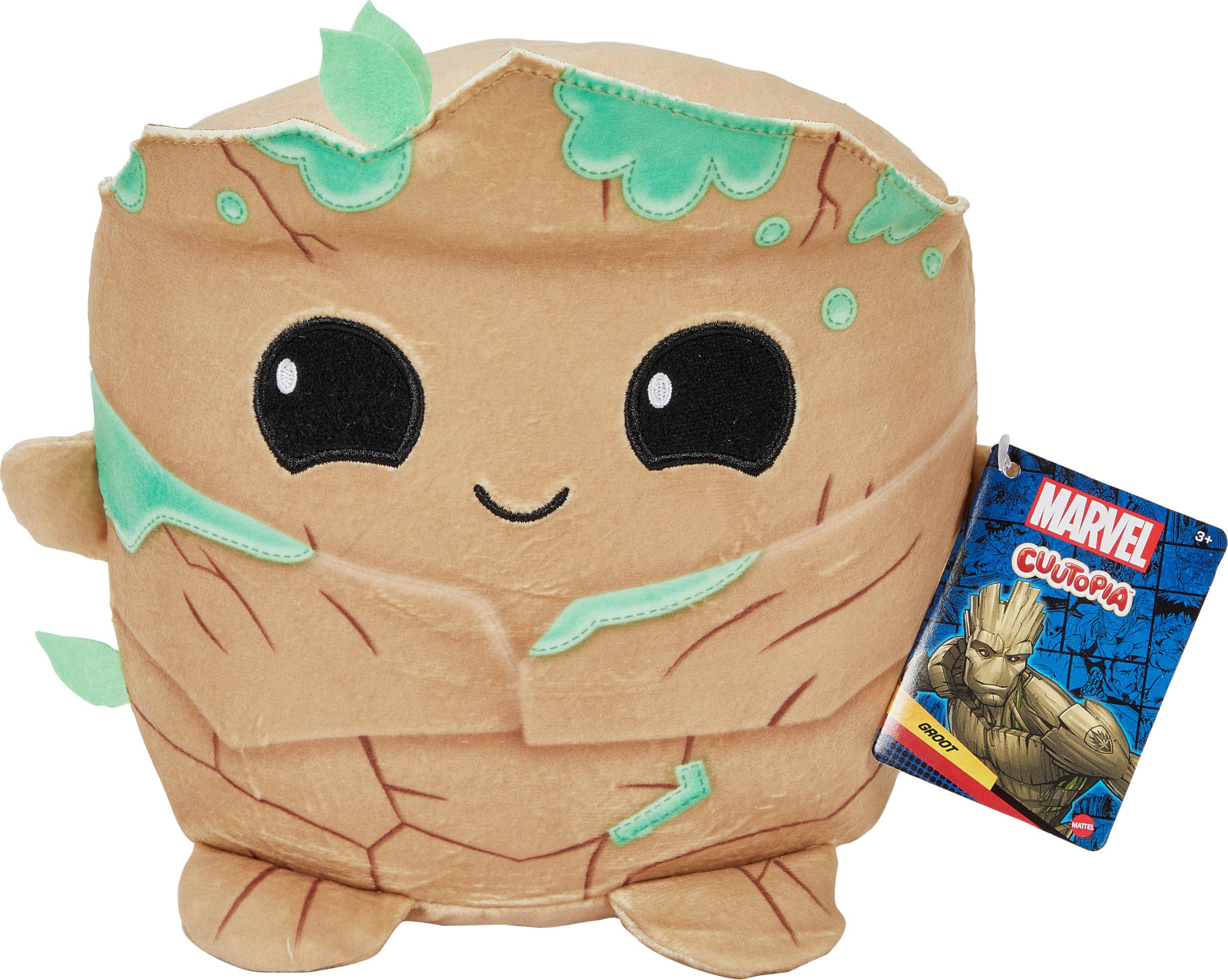 Mattel Marvel Cuutopia Plush Figure, 10-inch Groot Soft Rounded Pillow Doll, Collectible Toy Inspired by the Fan-Favorite Character