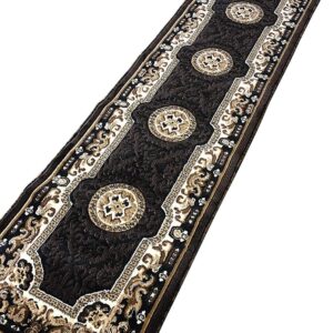 YHSF Traditional Floral Area Rug - Rugs for Living Room, Bedroom, Entryway, Dining Room, Kitchen Rugs Non Slip Washable Carpet Rug - Easy Clean Colorful Flower Rug - Black, 2 ft x 7 ft