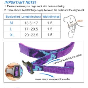 Hotsky Tactical Dog Collar and Leash Set, Heavy Duty Military Airtag Dog Collar with Handle and Metal Buckle for Training and Walking, with Airtag Holder and Two Patches(Purple Camo, L)