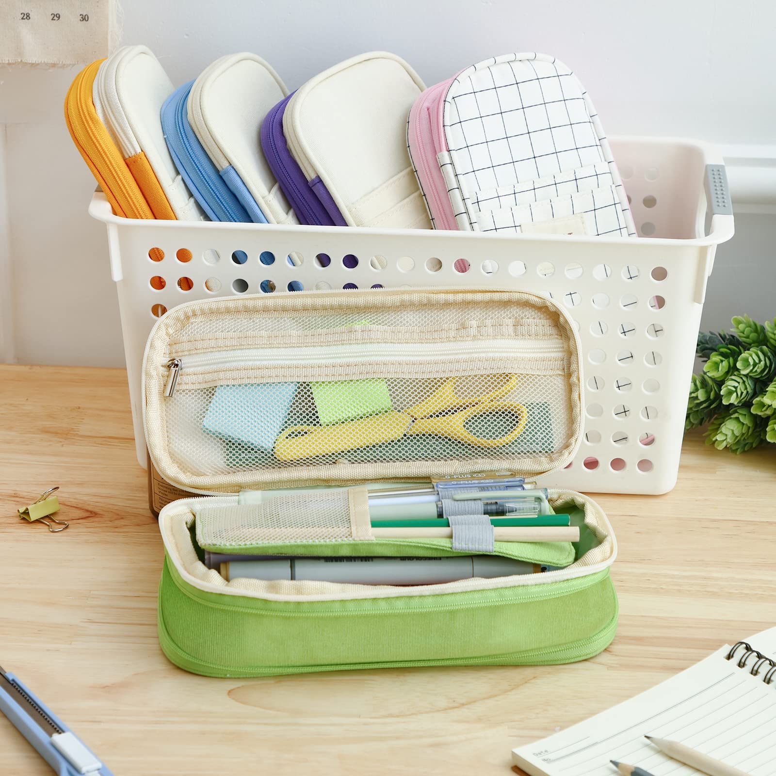 EOOUT Pencil Case Big Capacity Office College School Pencil Pouch Large Storage High Capacity Bag Pouch Holder Box Organizer Green