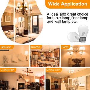 ORALUCE A15 LED Bulb 5 Watts Warm White 3000K,40W Equivalent Table Lamp Bulb, E26 Standard Screw Base G45 Shape Small Light Bulbs for House Lighting,450 Lumen,Non-Dimmable,6 Pack