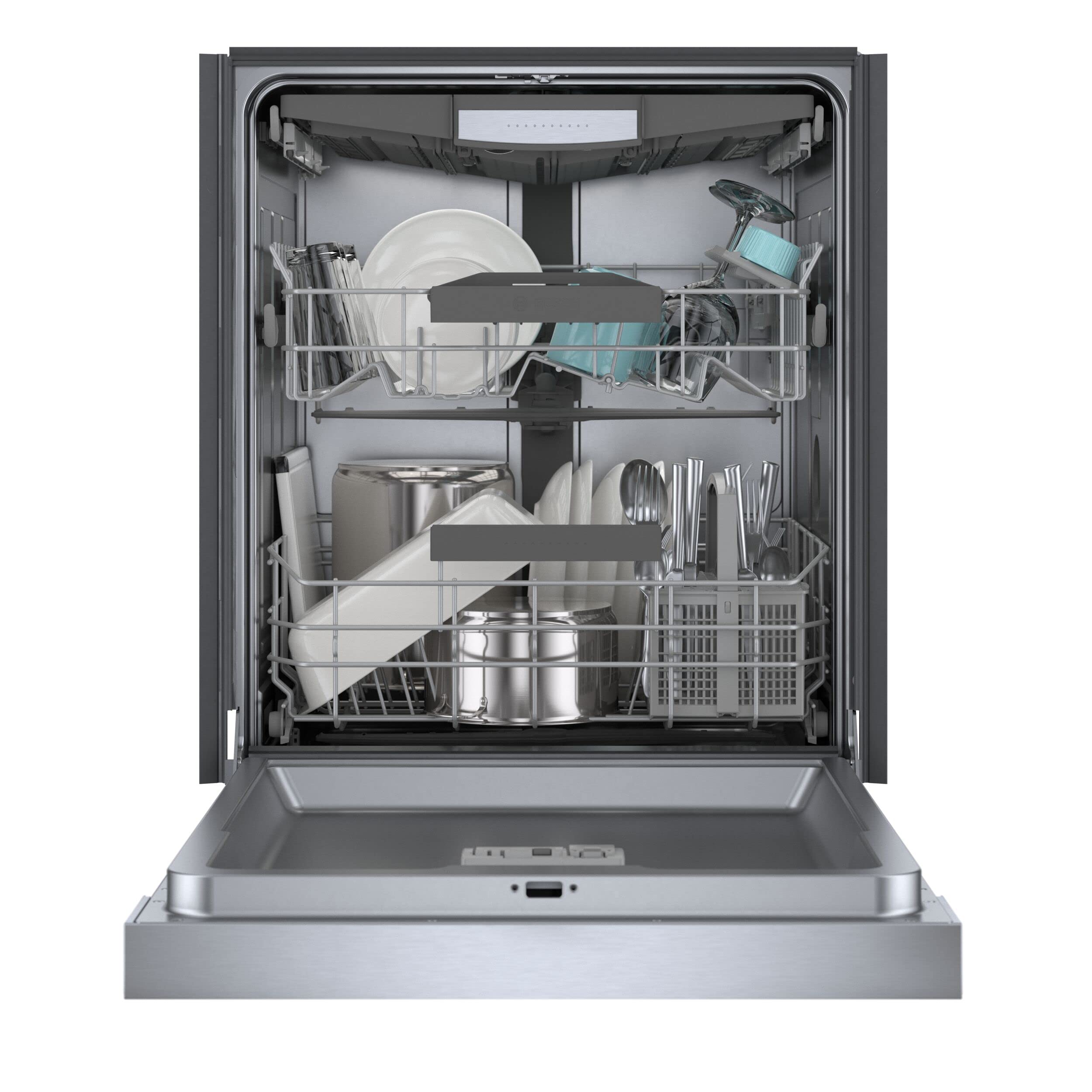 Bosch SHE53B75UC 300 Series 24 Inch Smart Built-In Dishwasher, stainless steel