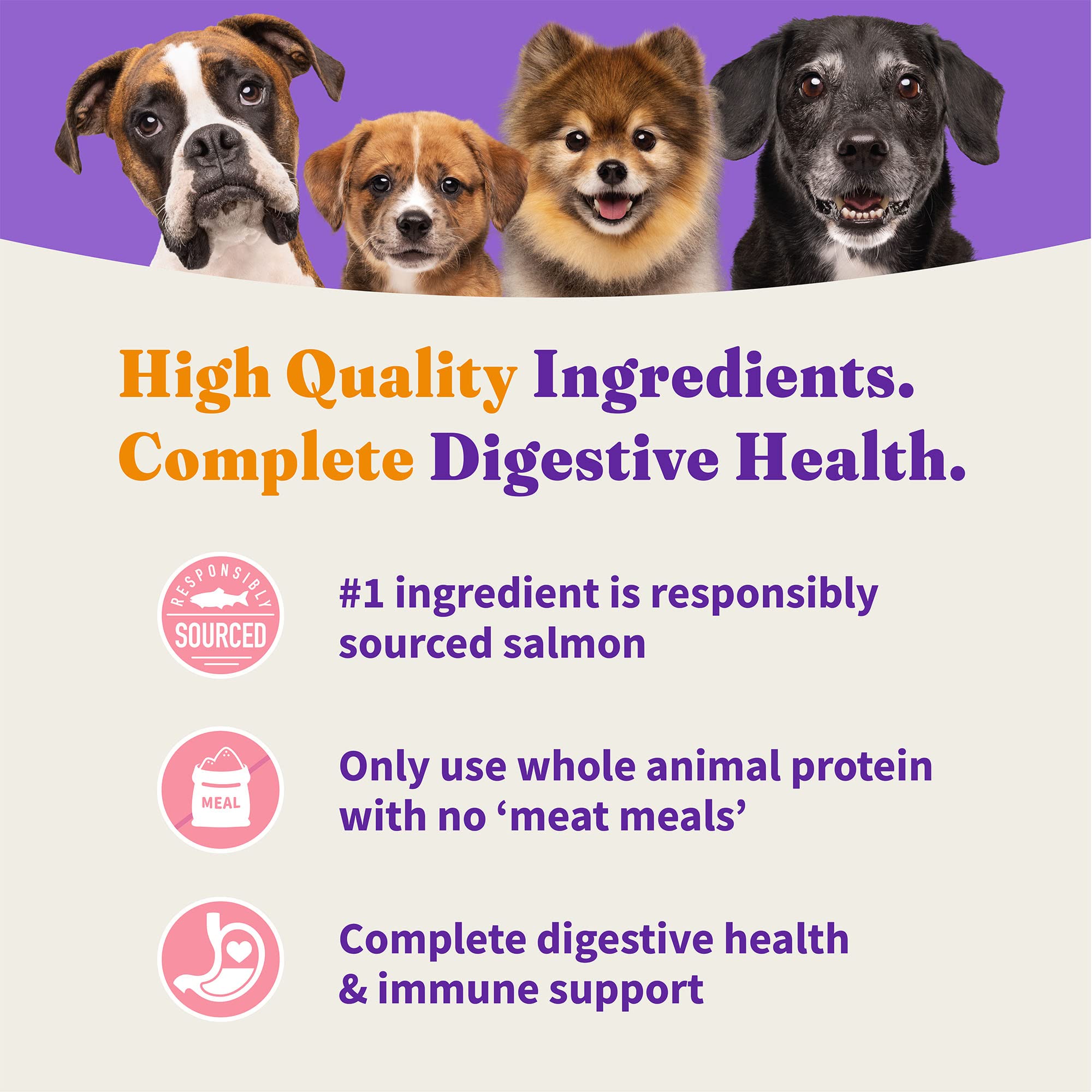 Halo Purely for Pets Holistic Adult Dog Healthy Grains Wild-Caught Salmon & Whitefish Recipe 3.5 lb