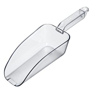 Restaurantware Met Lux 24 Ounce Ice Scoop 1 Flat Bottom Food Scoop - Beveled Front Edge Hanging Slot Clear PC Plastic Flour Scoop Lightweight For Ice Or Dry Ingredients