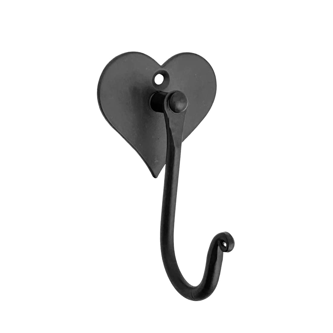 Hand Forged Heart Shape Coat Hooks Handmade Wall Mounted Hooks Wrought Iron Wall Hooks for Office and Home Matt Black Powder Coated Hooks by Living Ideas