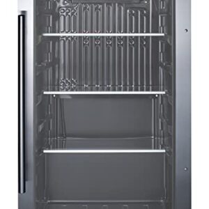 Summit Appliance SPR488BOSH34 Shallow Depth Indoor/Outdoor Beverage Cooler, 3.13 cu.ft. Capacity, 17.75" Depth, Weatherproof Design, Sealed Back, Factory Installed Lock, LED Lighting, Black Interior