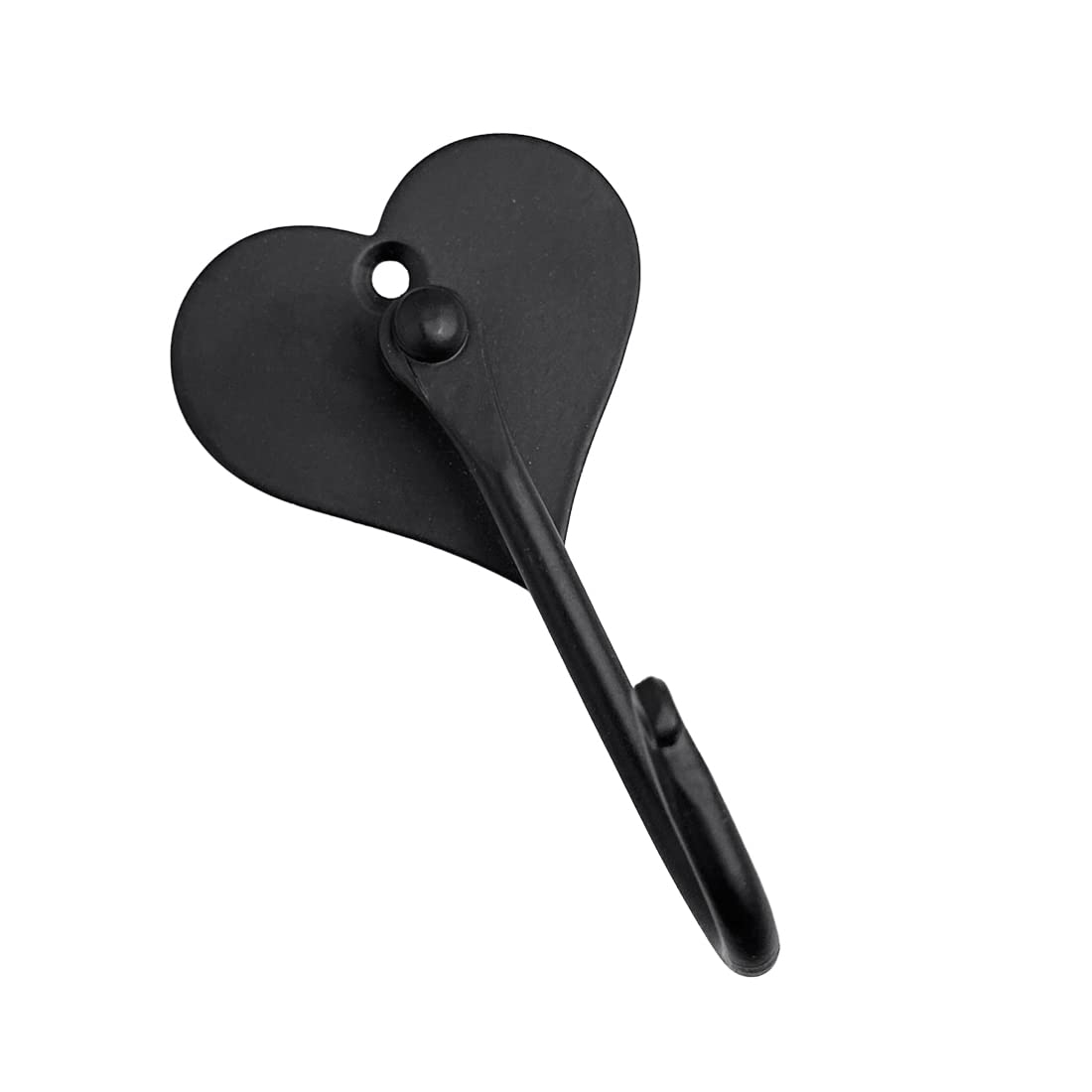 Hand Forged Heart Shape Coat Hooks Handmade Wall Mounted Hooks Wrought Iron Wall Hooks for Office and Home Matt Black Powder Coated Hooks by Living Ideas