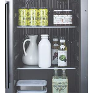 Summit Appliance SPR488BOSH34 Shallow Depth Indoor/Outdoor Beverage Cooler, 3.13 cu.ft. Capacity, 17.75" Depth, Weatherproof Design, Sealed Back, Factory Installed Lock, LED Lighting, Black Interior