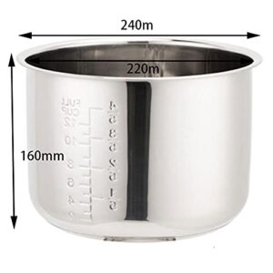 Mautacly 6L Pressure Cooker Inner Pot Rice Pressure Cooker Stainless Steel Inner Pot Pressure Cooker