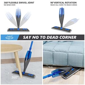 Spray Mops for Floor Cleaning- Floor Mop Microfiber Flat Mop Wet Dry Dust Mop with Refillable 635ML Bottle 4 Washable Pads Sprayer for Hardwood Floor Laminate Tiles Wood Ceramic Vinyl Home Kitchen