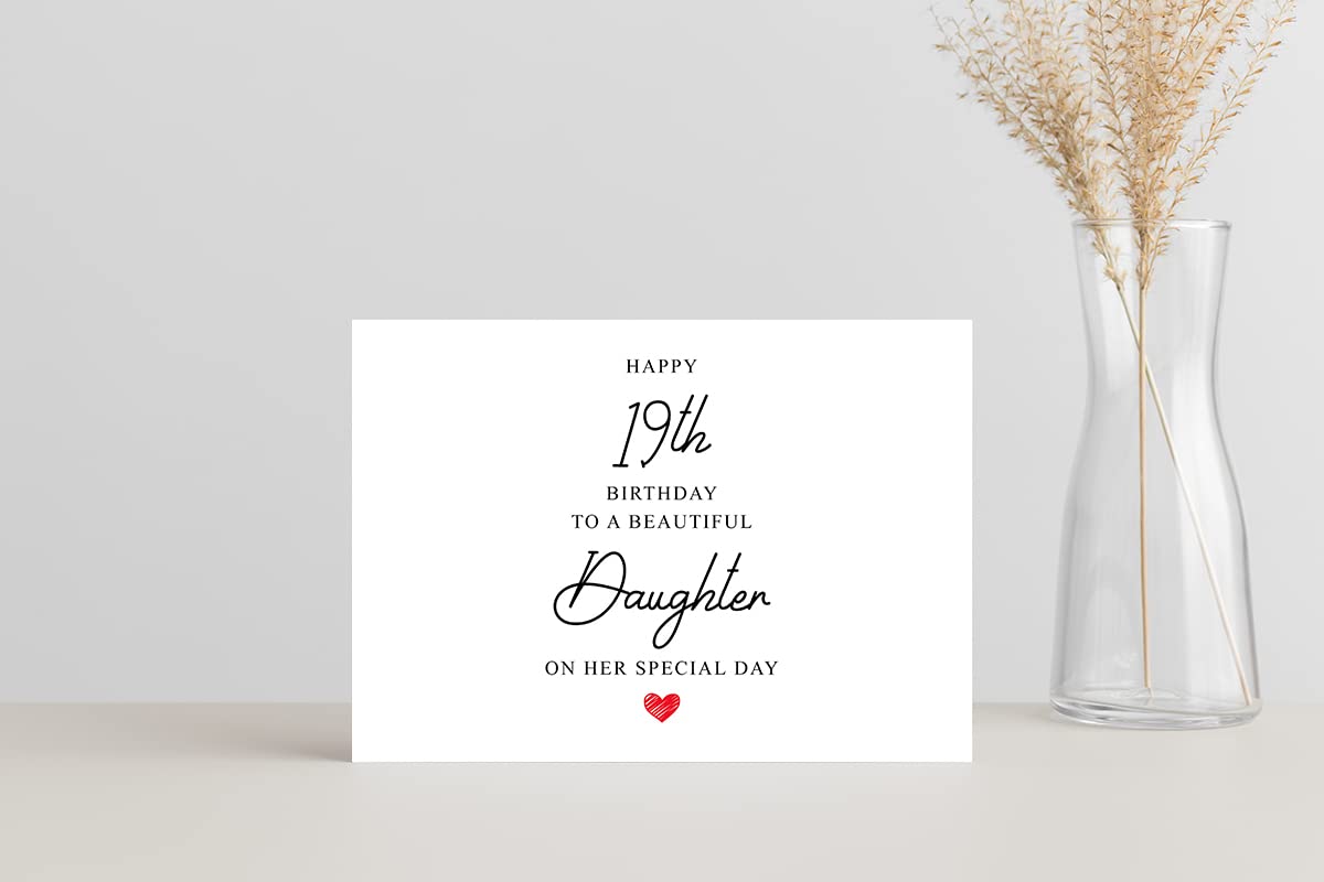 Emily gift Daughter 19th Birthday Card - Happy 19th Birthday To A Beautiful Daughter On Her Special Day - 19th Daughter Card - For Her