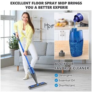 Spray Mops for Floor Cleaning- Floor Mop Microfiber Flat Mop Wet Dry Dust Mop with Refillable 635ML Bottle 4 Washable Pads Sprayer for Hardwood Floor Laminate Tiles Wood Ceramic Vinyl Home Kitchen