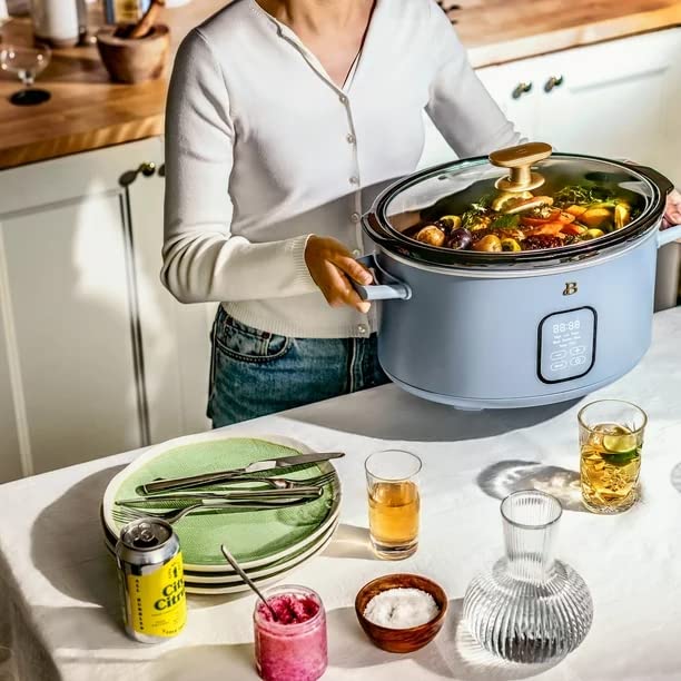 6QT Programmable Slow Cooker, Cornflower Blue by Drew Barrymore