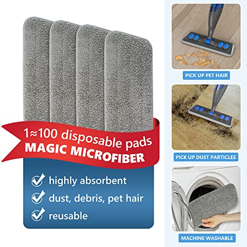 Spray Mops for Floor Cleaning- Floor Mop Microfiber Flat Mop Wet Dry Dust Mop with Refillable 635ML Bottle 4 Washable Pads Sprayer for Hardwood Floor Laminate Tiles Wood Ceramic Vinyl Home Kitchen