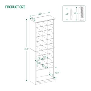 Hzuaneri 11-Tier Shoe Storage Cabinet, Free Standing Closet Organizers and Storage with 31 Open Cubbie, Space Saving Shoe Rack for Entryway, Bedroom, White 02001BSR