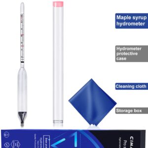 Cimalab Maple Syrup Hydrometer, Accurate Hydrometer for Maple Syrup Making, Hydrometer Maple Syrup Supplies with Brix & Baume Scales, Syrup Hydrometer for Measure Sugar Content in The Syrup Sap