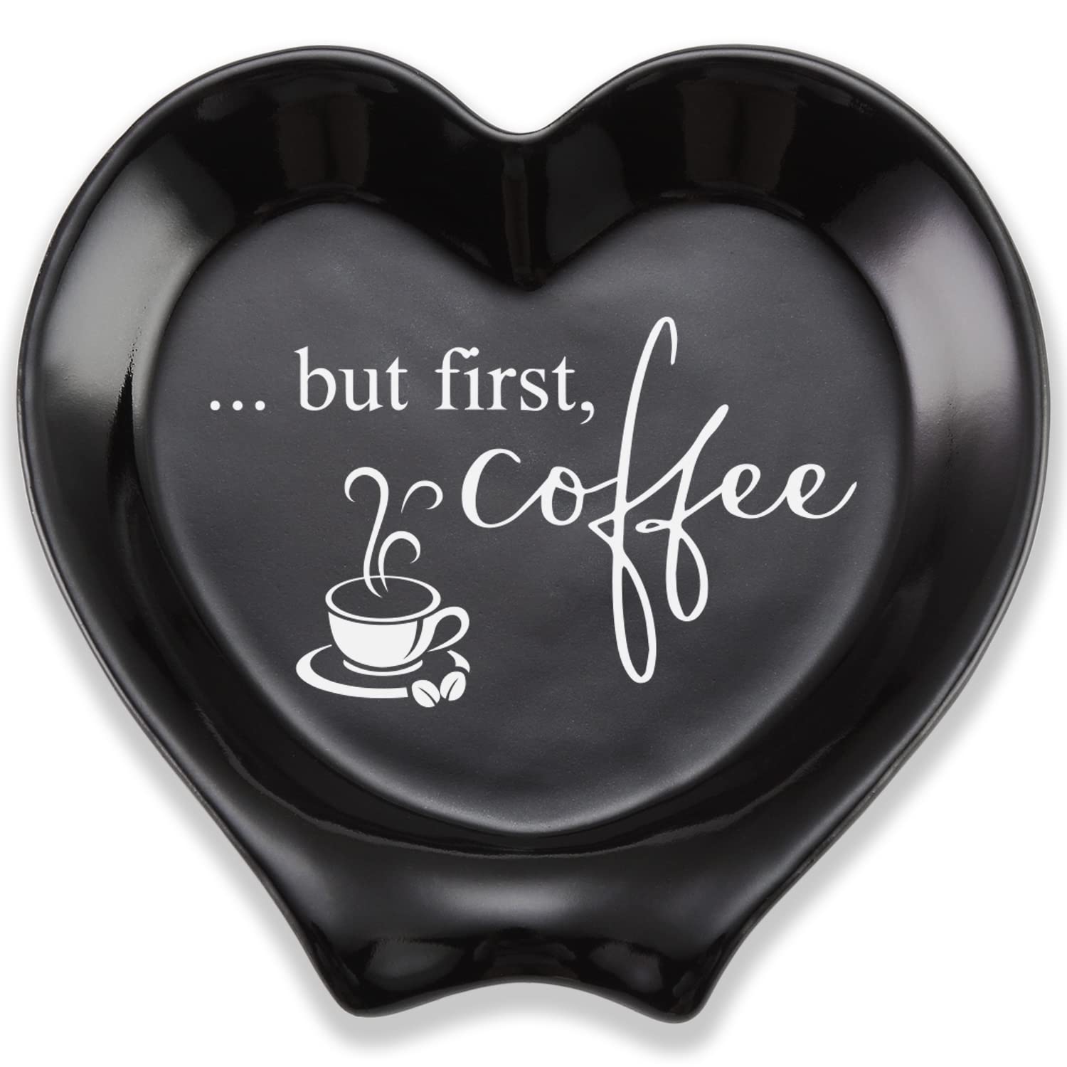 Heart-shaped Ceramic Coffee Spoon Rest, Coffee Spoon Holder, Station Decor Coffee Bar Accessories, Coffee Table Decor, Funny Coffee Quote, Coffee Lovers Gift for Sisters Girlfriends Women, and Men