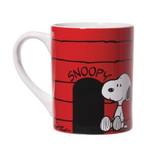 department 56 peanuts ceramics snoopy's dog house coffee mug, 16 ounce, multicolor