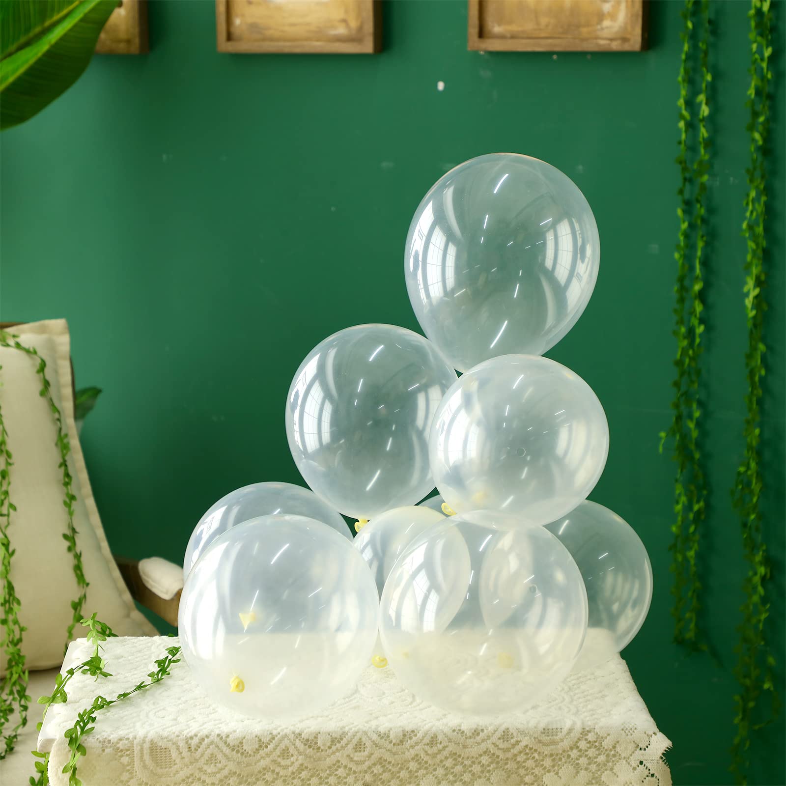 100 Pcs Bubble Clear Balloon Strands Kit Transparent Balloons for Under the Sea Party Decorations Ocean Willow Hanging Decor for Underwater Party Mermaid Baby Shower Birthday Party Wedding Supplies