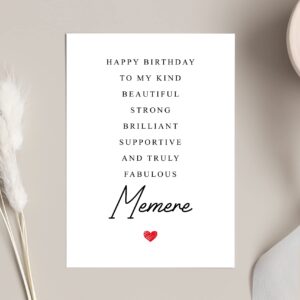 Memere Birthday Card Poem - Amazing Memere Gift - Birthday Card Memere - Special Memere Birthday Card - Birthday Card For Memere