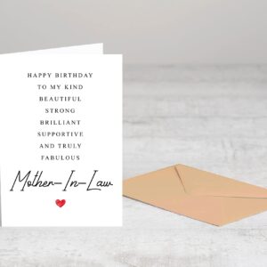 Mother-In-Law Birthday Card Poem - Amazing Mother-In-Law Gift - Birthday Card Mother-In-Law - Special Mother-In-Law Birthday Card - Birthday Card For Mother-In-Law