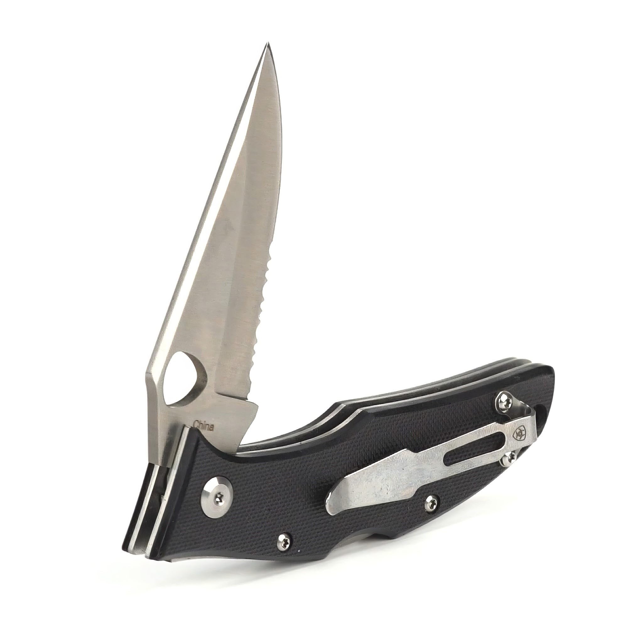 ARIAT Western Knife Hybrid 3" Blade Folding Knife Black Handle with Logo A710012401-M