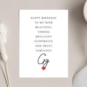 Gg Birthday Card Poem - Amazing Gg Gift - Birthday Card Gg - Special Gg Birthday Card - Birthday Card For Gg