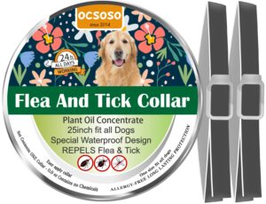 ocsoso flea collar for dogs and cats, dogs flea and tick collar, pet flea & tick collar fit of large medium dog and cat - 25 inch