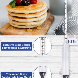 Cimalab Maple Syrup Hydrometer, Accurate Hydrometer for Maple Syrup Making, Hydrometer Maple Syrup Supplies with Brix & Baume Scales, Syrup Hydrometer for Measure Sugar Content in The Syrup Sap