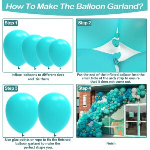 Teal Balloons, Kelfara 100Pcs Party Arch Garland Kit - Different Sizes Latex Balloons (18/12/10/5 Inch) - Turquoise Theme, Birthday, Anniversary, Baby Shower, Graduation, Party Decorations Balloons