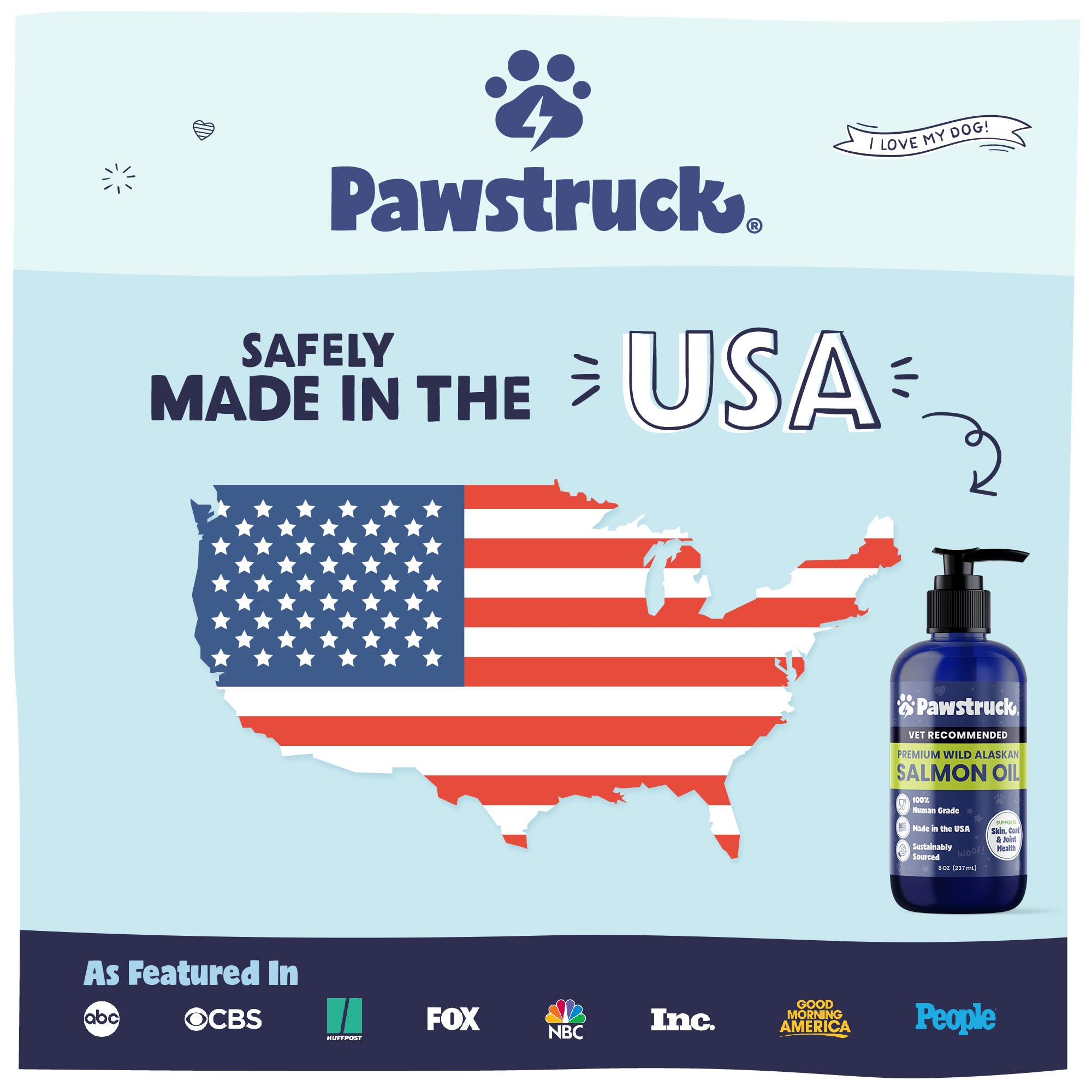 Pawstruck Pure Human-Grade Wild Alaskan Salmon Oil for Dogs & Cats - Vet Recommended Omega 3 & 6 Extra Strength Supplement Food Topper with EPA DHA Fatty Acids Immune Support