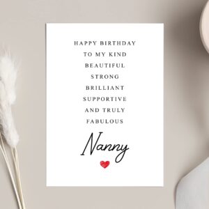 Nanny Birthday Card Poem - Amazing Nanny Gift - Birthday Card Nanny - Special Nanny Birthday Card - Birthday Card For Nanny