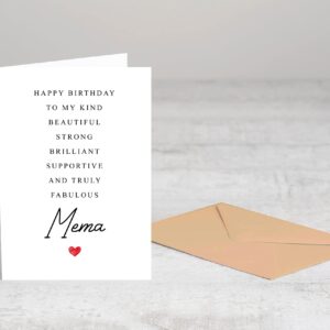 Mema Birthday Card Poem - Amazing Mema Gift - Birthday Card Mema - Special Mema Birthday Card - Birthday Card For Mema