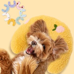 muwago dog calming pillow for small dogs, pet pillow for little dog and indoor cats, half donut neck pillow for my little dog/cat to sleep on, animal puppy kitten comfort blanket cuddle buddy product