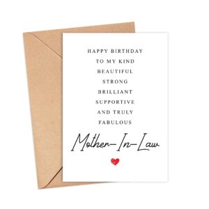 Mother-In-Law Birthday Card Poem - Amazing Mother-In-Law Gift - Birthday Card Mother-In-Law - Special Mother-In-Law Birthday Card - Birthday Card For Mother-In-Law