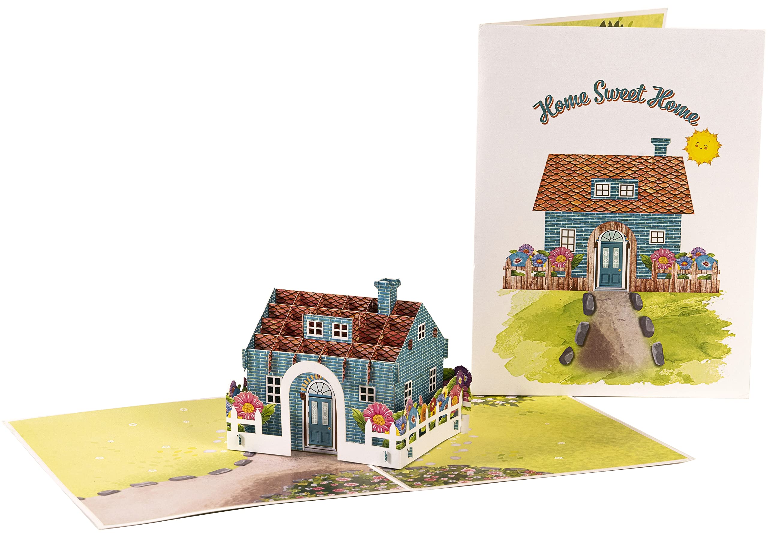 iGifts And Cards Home Sweet Home 3D Pop Up Greeting Card - Cool Housewarming Present, House Surprise Gift, Homeowner Appreciation, Homecoming Celebration, Welcome Neighbor, Moving Announcement - 6x8