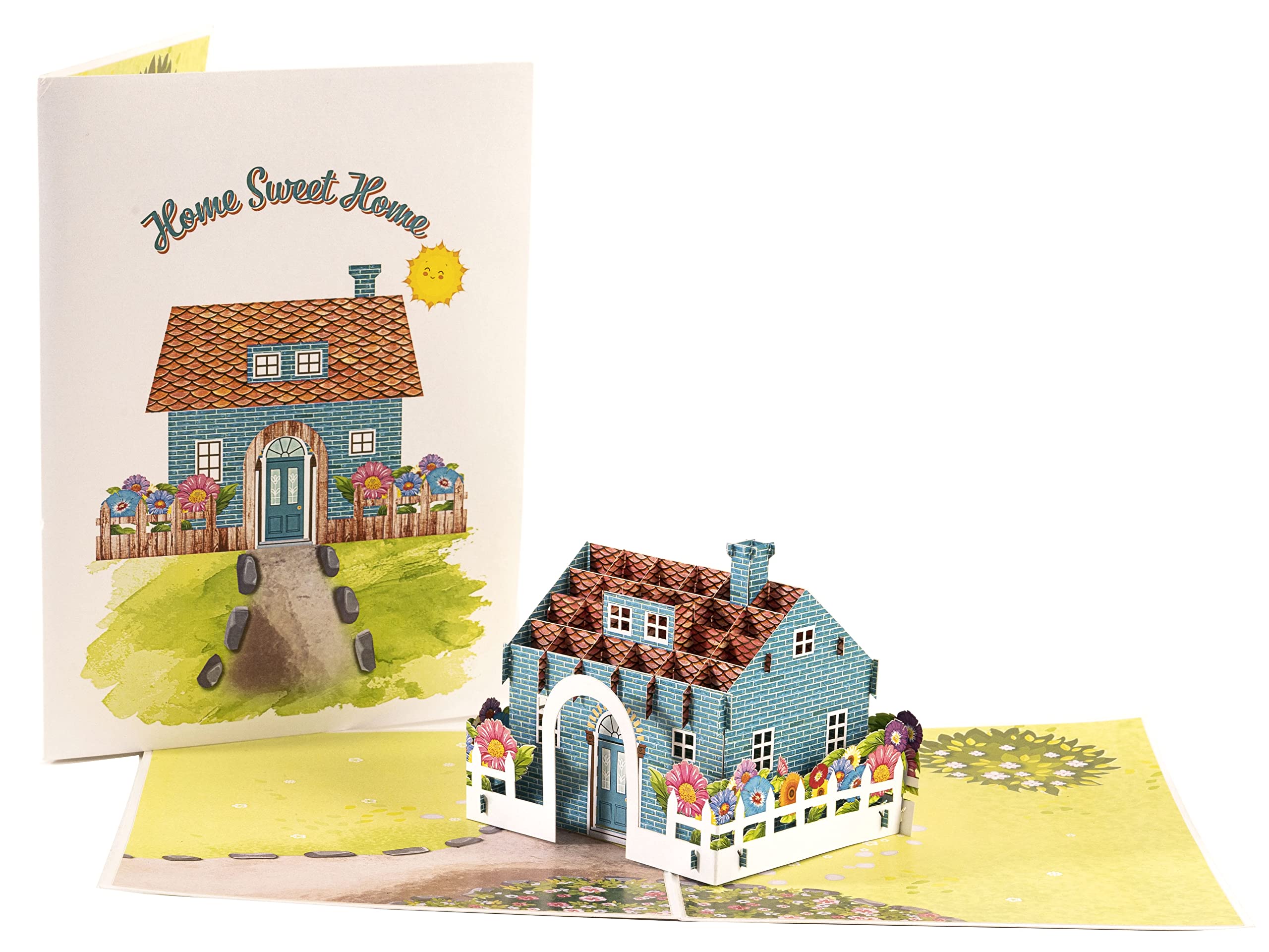 iGifts And Cards Home Sweet Home 3D Pop Up Greeting Card - Cool Housewarming Present, House Surprise Gift, Homeowner Appreciation, Homecoming Celebration, Welcome Neighbor, Moving Announcement - 6x8