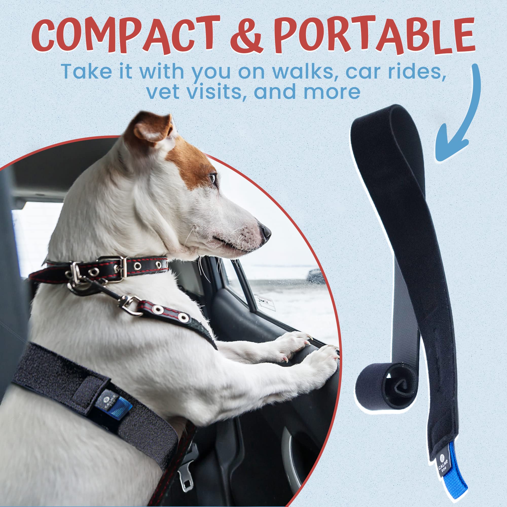 Calmr Dog SettleStrap for Help Calming Anxious & Active Dogs - Canine Pressure Strap for Comfortable & Effective Stress Relief for Dogs - Calming Dog Anxiety Vest - Dog Calming Device, USA Made, 40 in