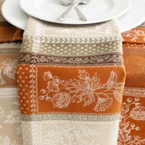 Benson Mills Heirloom Harvest Yarn Dyed Jacquard Fabric Cloth Napkins, Fall, Harvest and Thanksgiving Tablecloth (18" X 18" Napkins Set of 4, Heirloom Harvest)