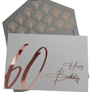 Jolicoon 60th Birthday card with premium envelope and wax seal - 60th birthday card for women - 60th birthday card for men